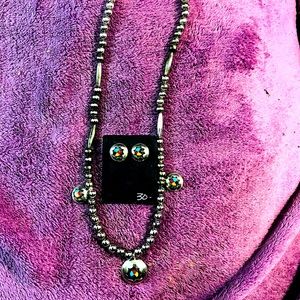 Jewelry set, Native American. Necklace earrings